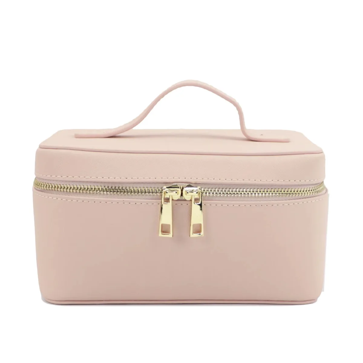 saffiano – trousse de toilette de voyage en croûte de cuir pour femmes, sac portable suspendu, boîte de rangement de maquillage, kit dopp, sac à cosmétiques pour femmes