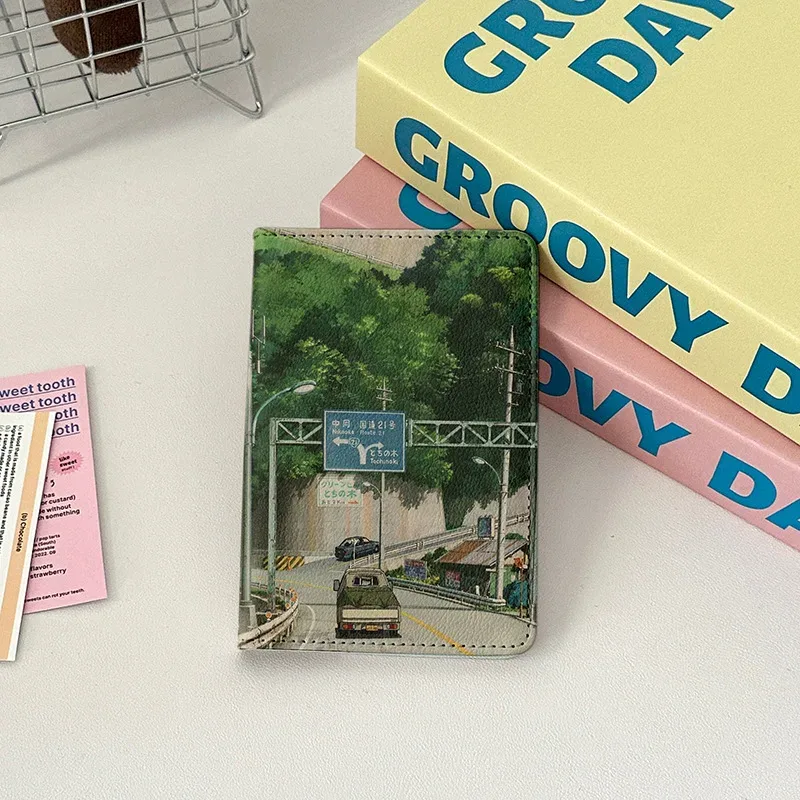 porte-passeport animé japonais, portefeuille de voyage, essentiels de voyage, porte-cartes de crédit pour billets d'avion pour femmes, étui de protection pour passeport