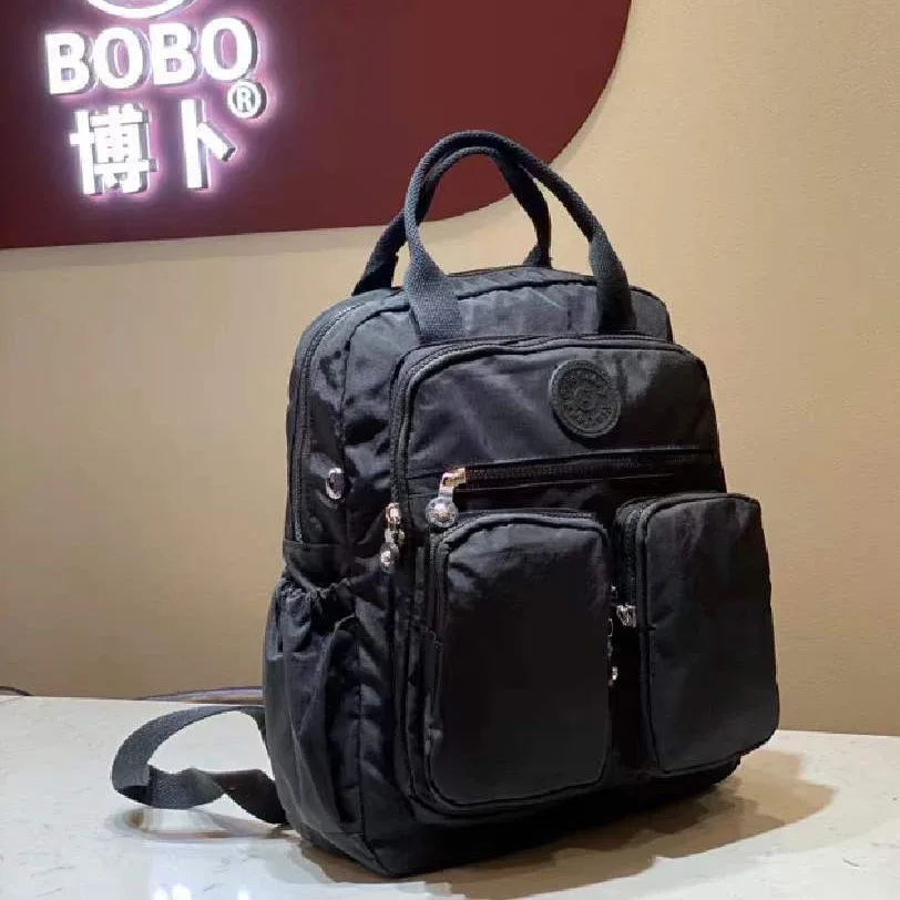 sac à dos imperméable en nylon pour femmes, poignée souple, solide, multi-poches, fermeture éclair, sacs d'école pour ordinateur portable, 2023