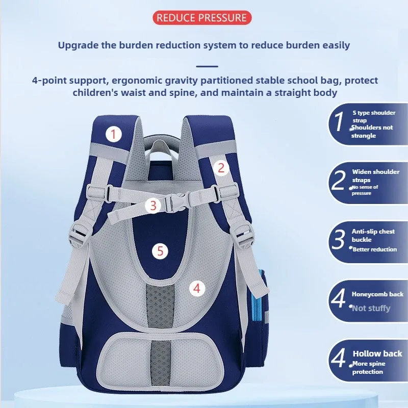 sac à dos d'école ergonomique pour adolescents, nouveau design, grande capacité, étanche, léger, protection de la colonne vertébrale pour étudiants de la 1re à la 3e à 6e année, 2025