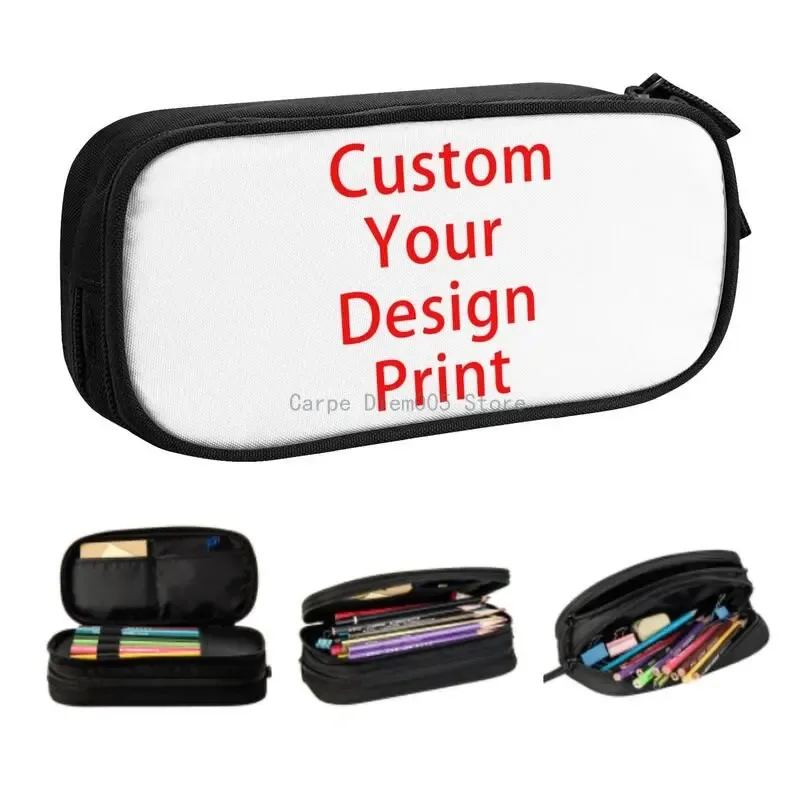Trousse à crayons personnalisée avec votre Design, jolie trousse à crayons pour fille et garçon, grande capacité, Logo personnalisé imprimé, papeterie pour étudiants