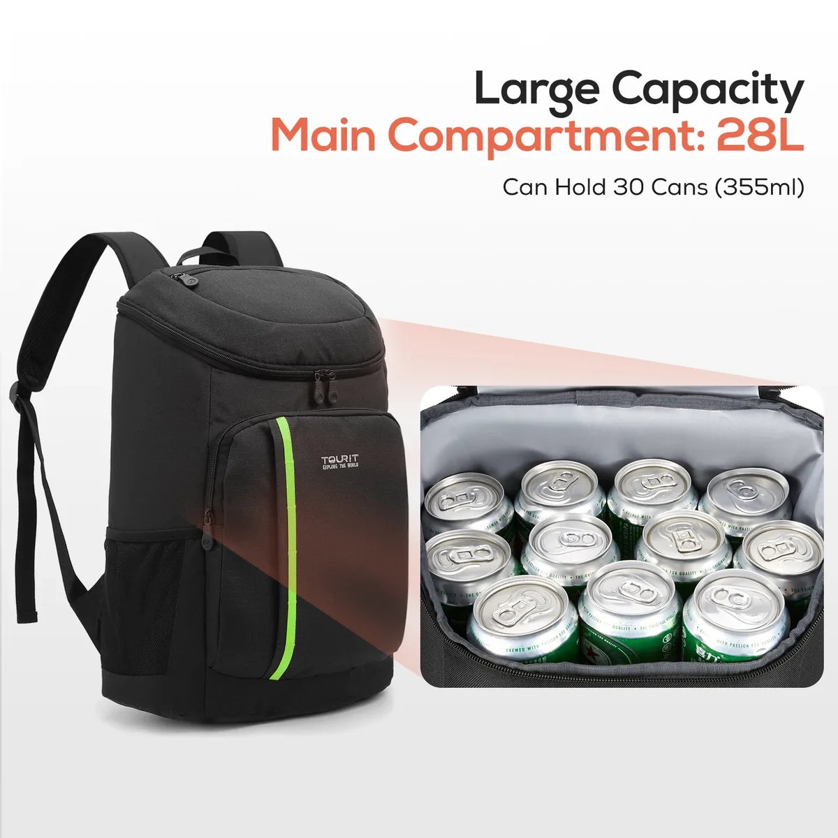 tourit 30 litres sac à dos thermique pour bière léger imperméable grand frais gardant sac isolé sac à dos isotherme sac de plage
