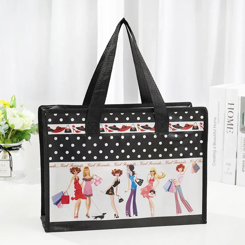 sac de courses pliable réutilisable pour femmes, grand sac fourre-tout en tissu non tissé unisexe, pochette pour épicerie