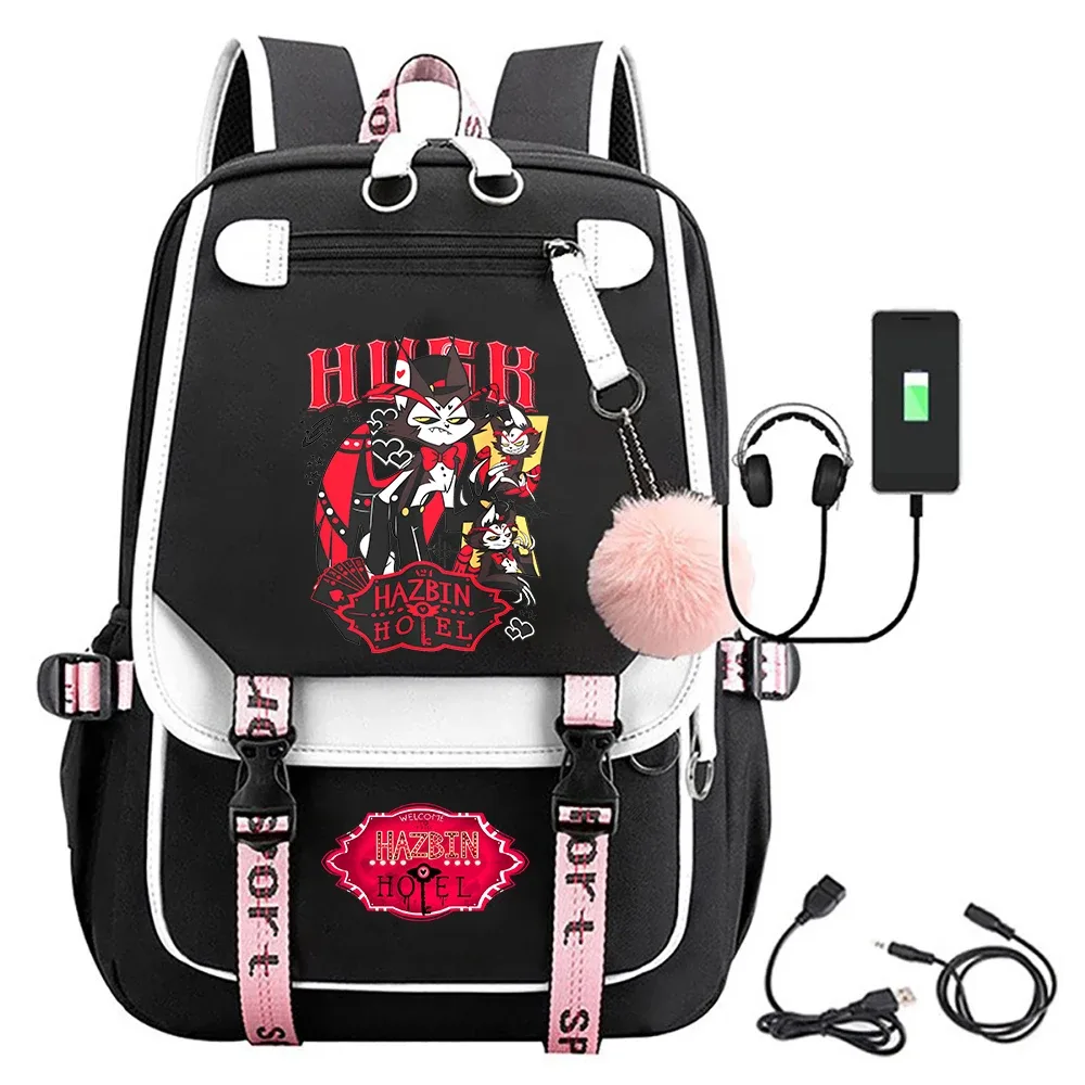 anime hazbin hôtel husk impression sac à dos femmes filles mode voyage réglable épaule grande capacité sacs à dos