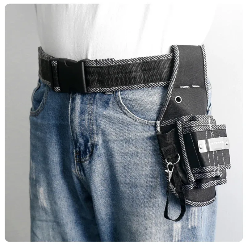 sacoche de ceinture multifonctionnelle et portable pour outils, étui de rangement pour perceuse, pochette de ceinture pour électricien et réparations