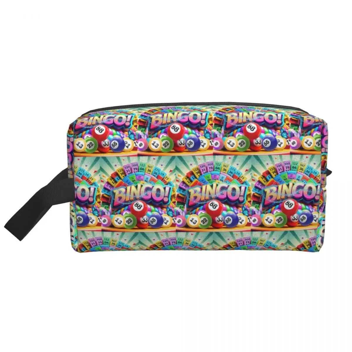trousse de maquillage rigolote thème bingo, organisateur cosmétique, trousse de toilette, trousse de voyage pour femmes, trousse à crayons