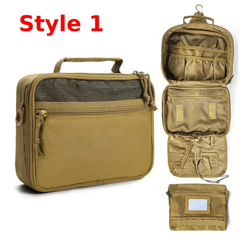 sac de toilette tactique pour hommes, organisateur de voyage imperméable, trousse de maquillage pour femmes, pochette de rangement pour cosmétiques avec crochet de salle de bain.