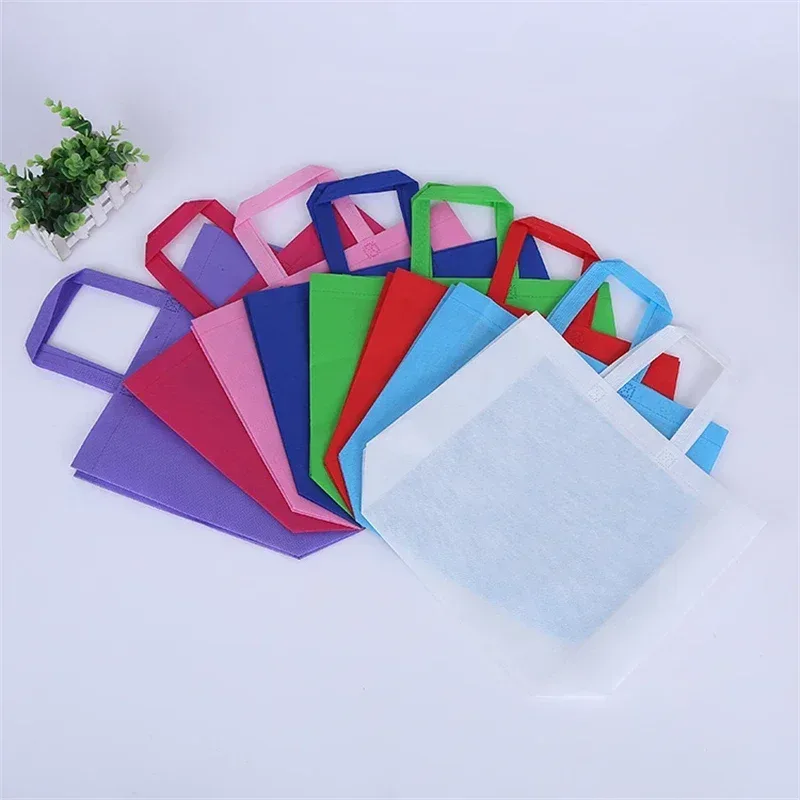 lot de 20 sacs fourre-tout non tissés, sac de shopping durable et écologique avec poignées pour les courses, possibilité d'impression personnalisée du logo.