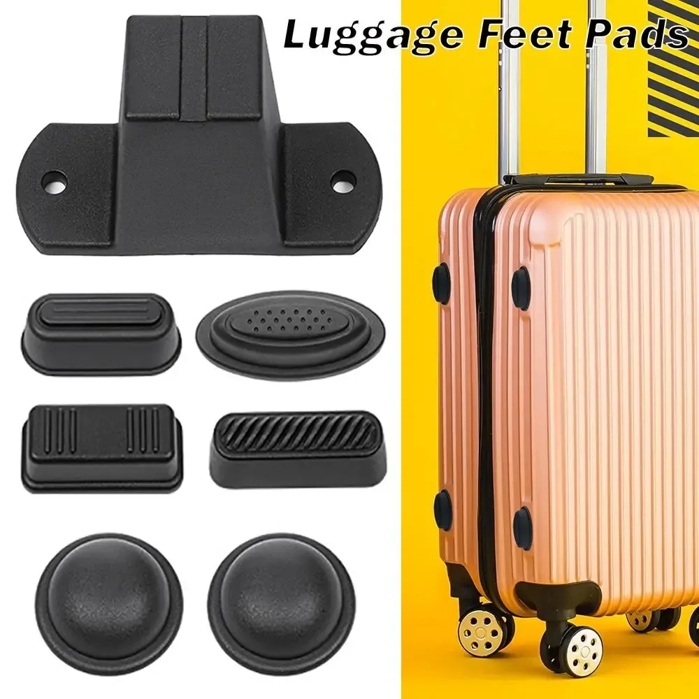 patins de protection en plastique noirs pour bagages avec vis, support inférieur de valise, pièce de rechange universelle pour toutes les valises