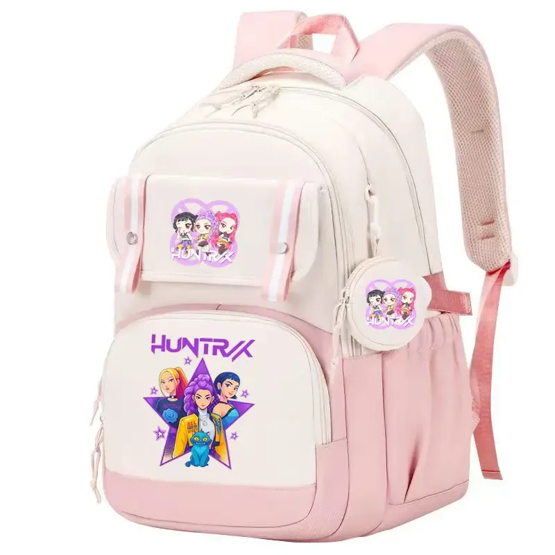 mochila kpop demon hunters – sac à dos imprimé léger, cartable pour fille, sac de voyage décontracté pour les déplacements