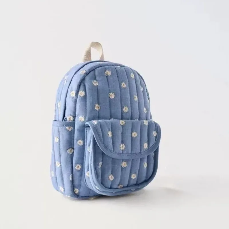 sac à dos kawaii daisy pour femme, grande capacité, tendance, populaire, sac d'école pour étudiants, bleu, sac à dos de voyage en plein air