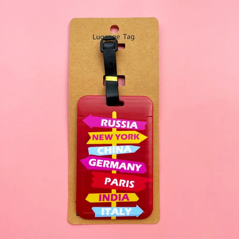 étiquettes de bagage de voyage portables, porte-adresse d'identification de valise, étiquettes d'embarquement de bagages, marque-repère, 5 couleurs