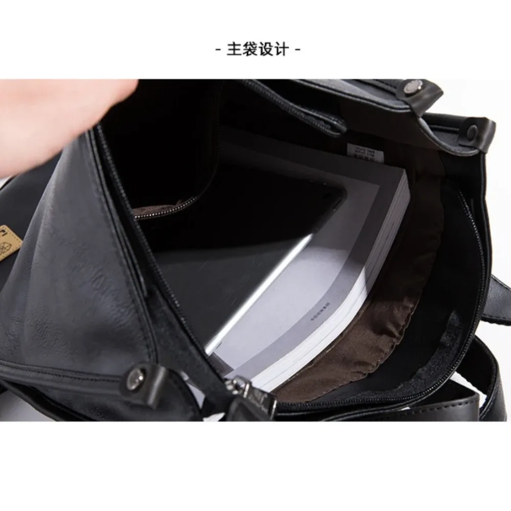 nouveau sac à dos pour homme de style japonais en cuir pu, grande capacité, rétro, carré, sac d'étudiant, sac à dos tendance pour jeunes, sac à dos pour ordinateur