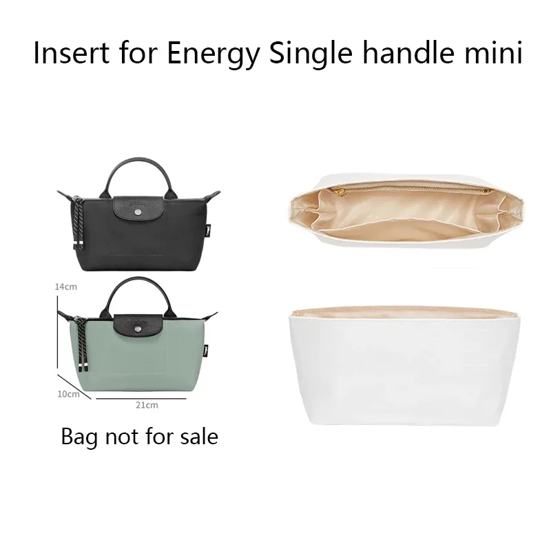 organisateur de sac pour longchamp energy small medium mini, insert en papier dupont, accessoires de sac intérieur