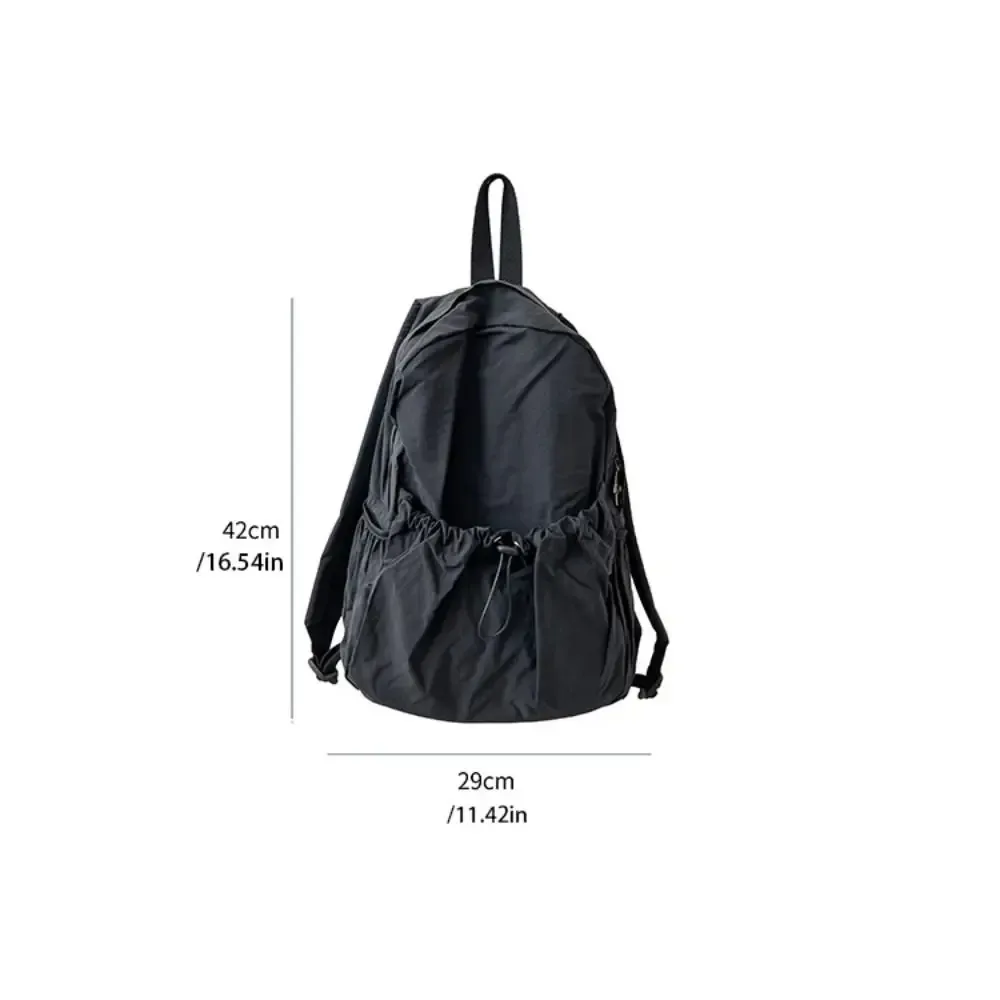 sac à dos coréen mignon avec cordon de serrage, pliable, léger, souple, en nylon, sac fourre-tout, sac à livres, sac à bandoulière pour employé de bureau