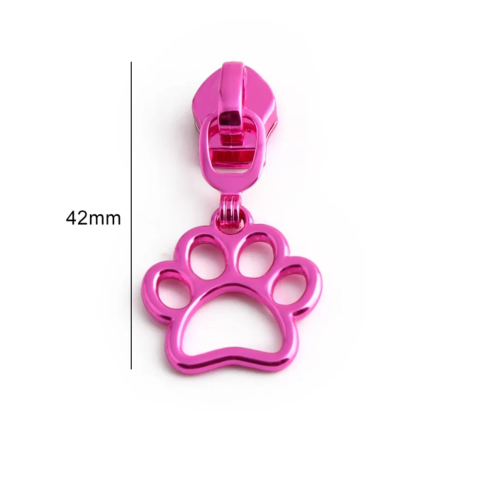 5 pièces sac à main pour animaux de compagnie motif imprimé patte vêtements extracteur de fermeture éclair couleur arc-en-ciel 5 # curseur de ceinture de sac à bandoulière avec languette de traction décorative en nylon