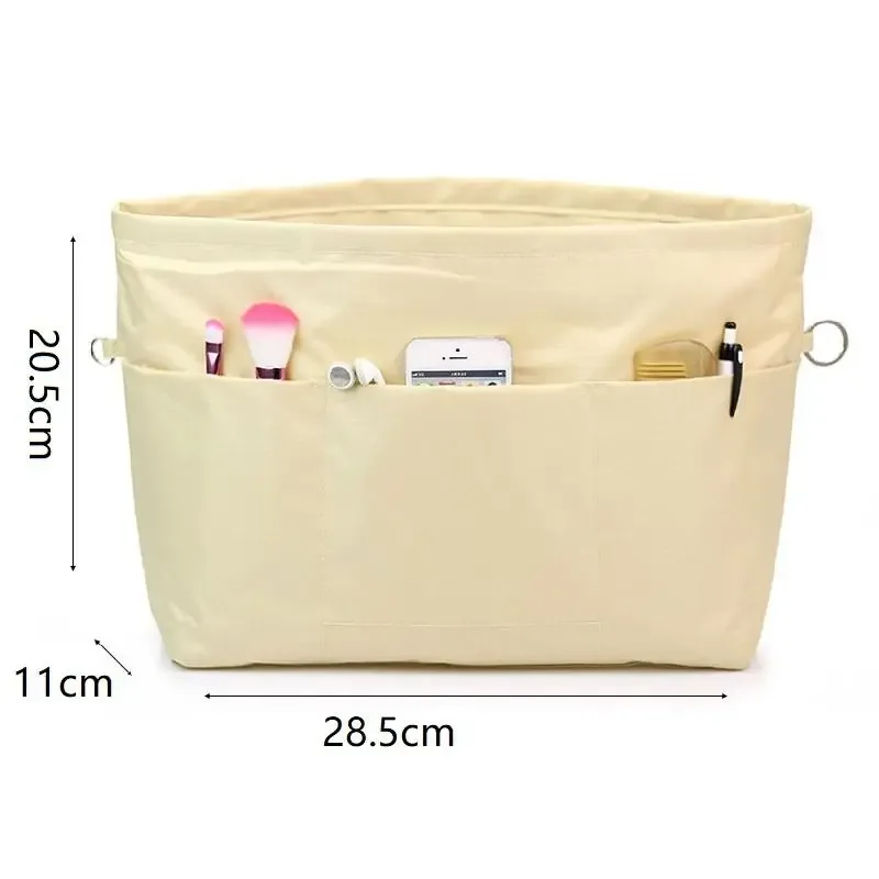 sac de rangement cosmétique vintage avec fermeture éclair, multi-poches, couleur unie, multifonctionnel pour femmes