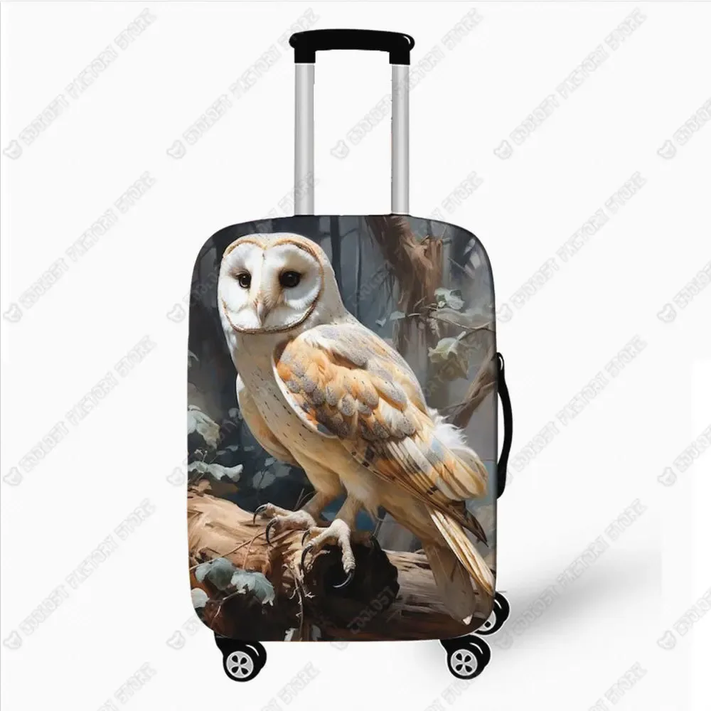 housse de bagage imprimée hibou coloré, housses de protection pour valise à roulettes à cornes, accessoires de voyage de 18 à 32 pouces