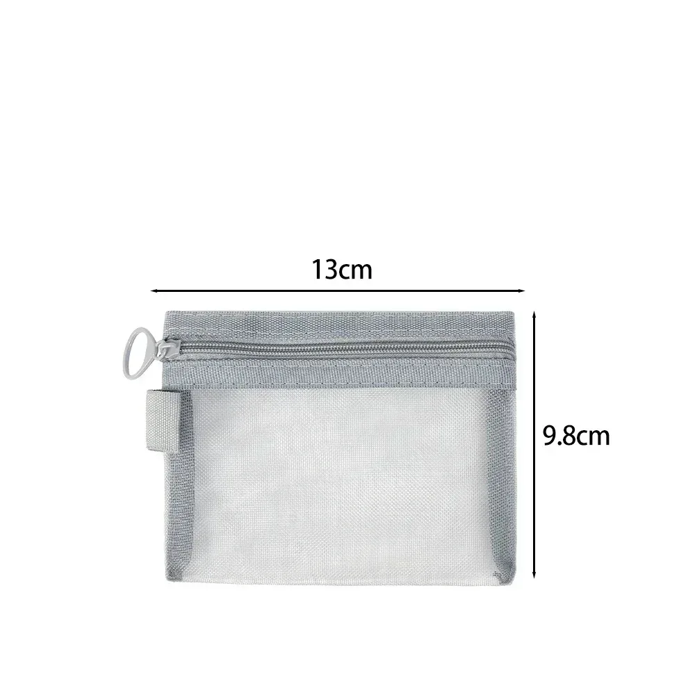 sacs à cosmétiques transparents en maille, 1/12 pièces, petit grand sac de maquillage noir, étui de rangement de toilette de voyage portable, pochette de rangement de rouge à lèvres