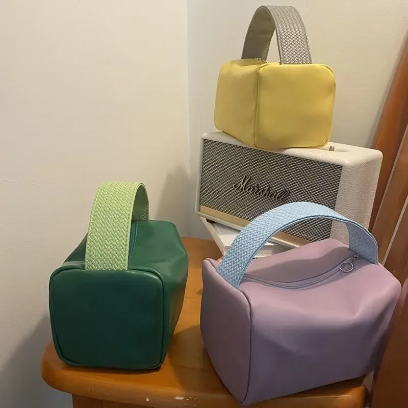 sac de maquillage portable pour femmes, grande capacité, organisateur de maquillage de voyage, pochette de toilette en cuir pu imperméable, sac de rangement à main