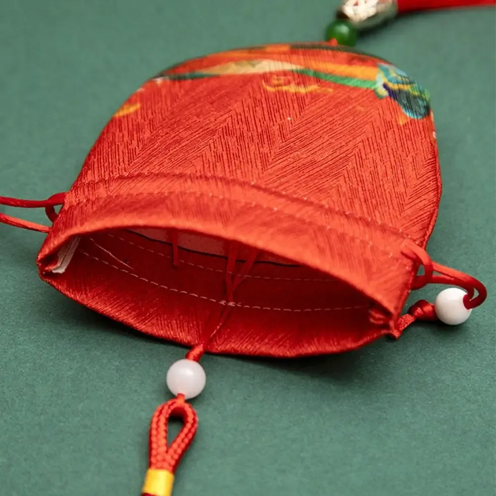 étui à colliers, pochette en tissu à cordon, décoration suspendue, pochette à fleurs, sac à bijoux pour femmes, sac de rangement de style chinois, sachet vide.