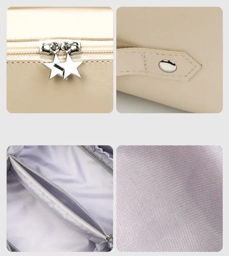sac à cosmétiques de voyage de grande capacité pour femme, trousse de toilette multifonction, sac à main étanche, portable, poudres de maquillage en cuir