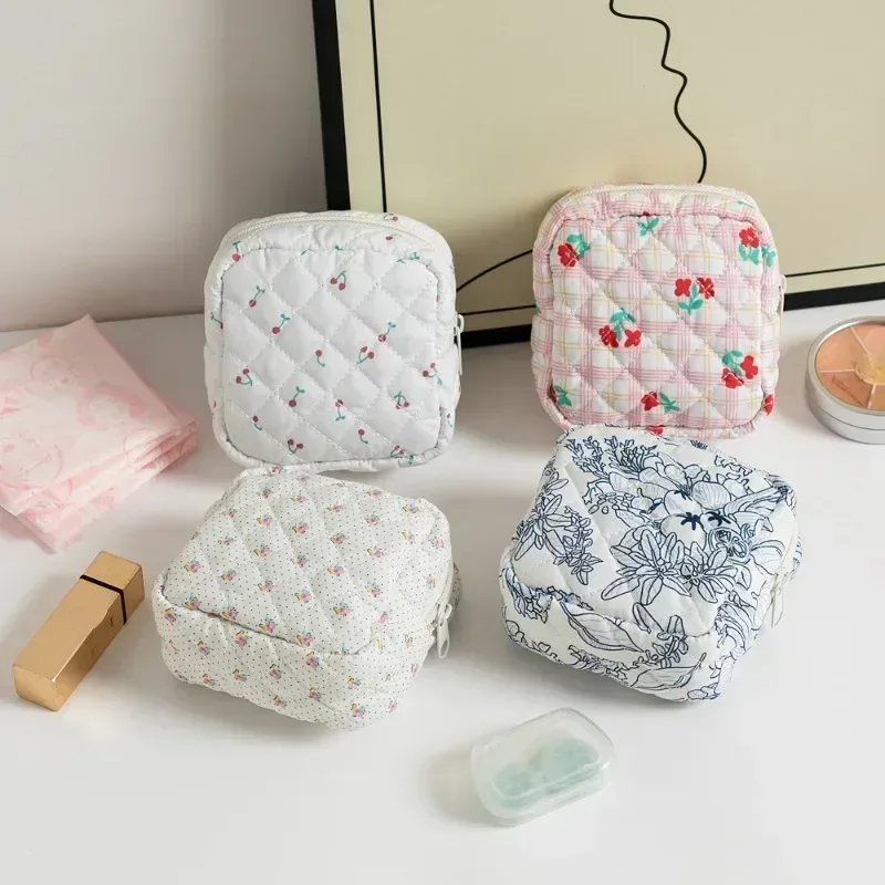 pochette de rangement pour serviettes hygiéniques, pochette menstruelle féminine, sac de rangement portable pour tampons, mini pochette de rangement pour maquillage et rouge à lèvres
