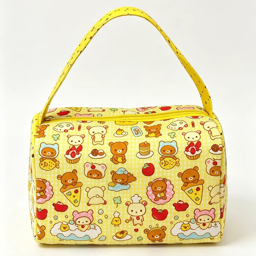 sac fourre-tout de dessin animé rilak-kuma korilak-kuma 2026, sac de maquillage portable de grande capacité, sac de rangement pour articles de toilette pour les trajets quotidiens et les voyages.