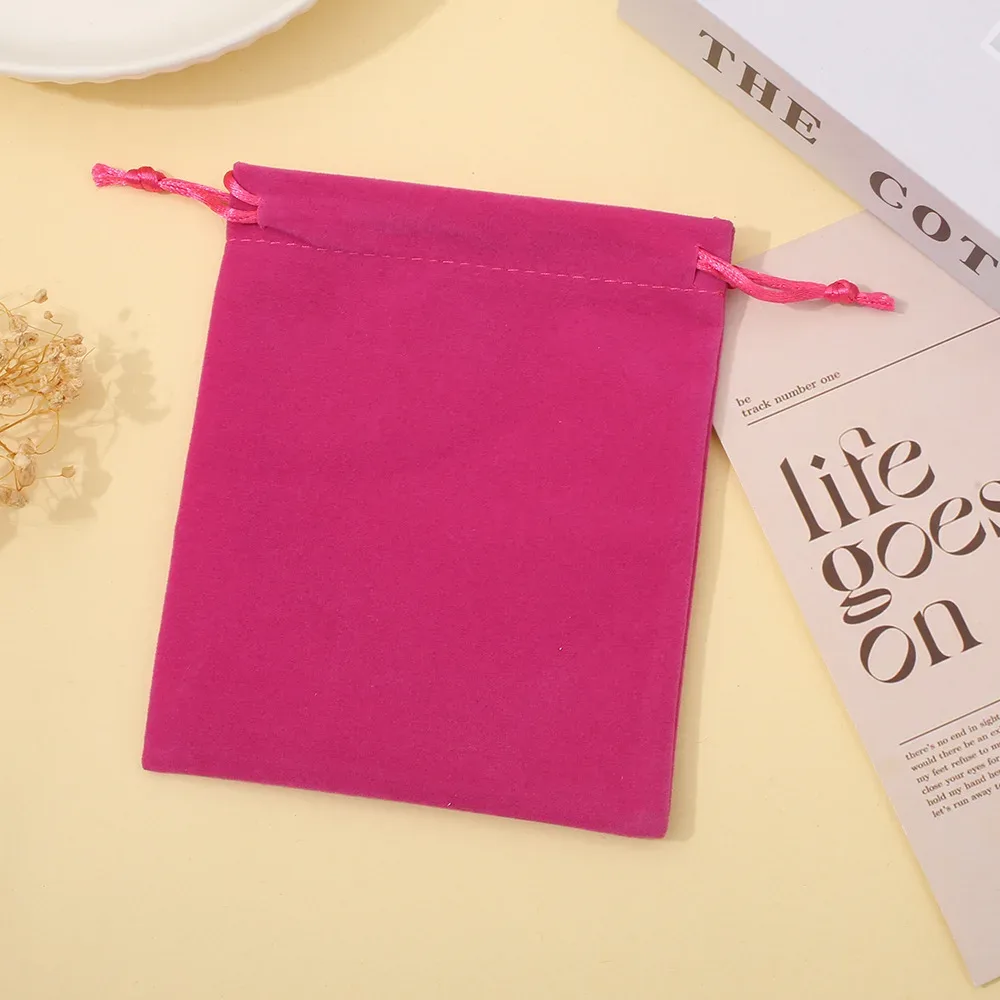 lot de 10 pochettes à cordon en flanelle avec impression de logo personnalisé, sac de rangement pour bijoux en velours doux coréen, petit sac à cordon portable
