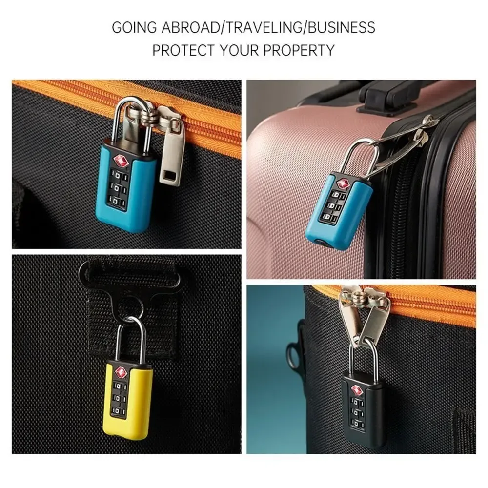 cadenas à combinaison portable tsa à 3 chiffres, antivol, outil de sécurité, cadenas à code douanier, pour armoire et voyage