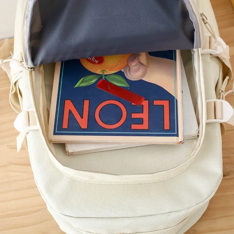 ensemble de 5 pendentifs gratuits, style forêt, version coréenne, sac à dos décontracté pour étudiantes harajuku pour lycéennes, grande capacité