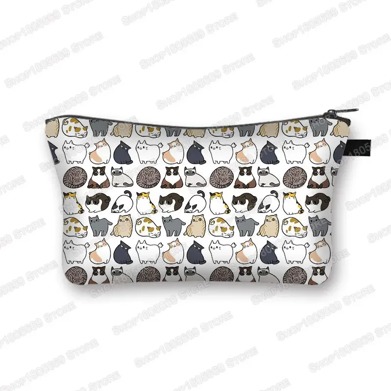 kawaii dessin animé chat chien trousse à cosmétiques mignon chaton chiot sacs de maquillage femmes sacs de toilette pochette rouge à lèvres pochette fille sac à cosmétiques