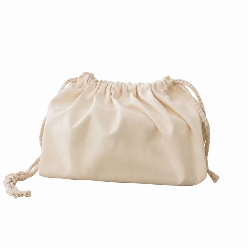 Sacs cosmétiques portables en toile avec cordon de serrage, pochettes de maquillage souples réutilisables, sacs de rangement de voyage pour femmes