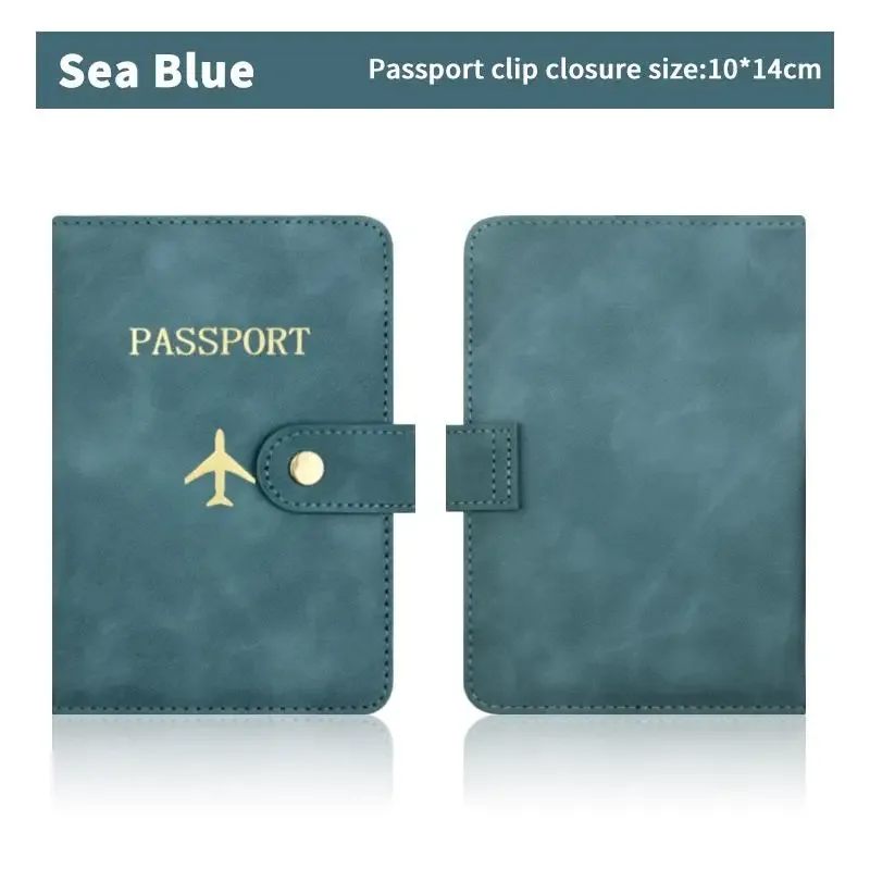 portefeuille de passeport en cuir pu mignon, imperméable, porte-cartes multiple, organiseur de documents de voyage pour hommes et femmes