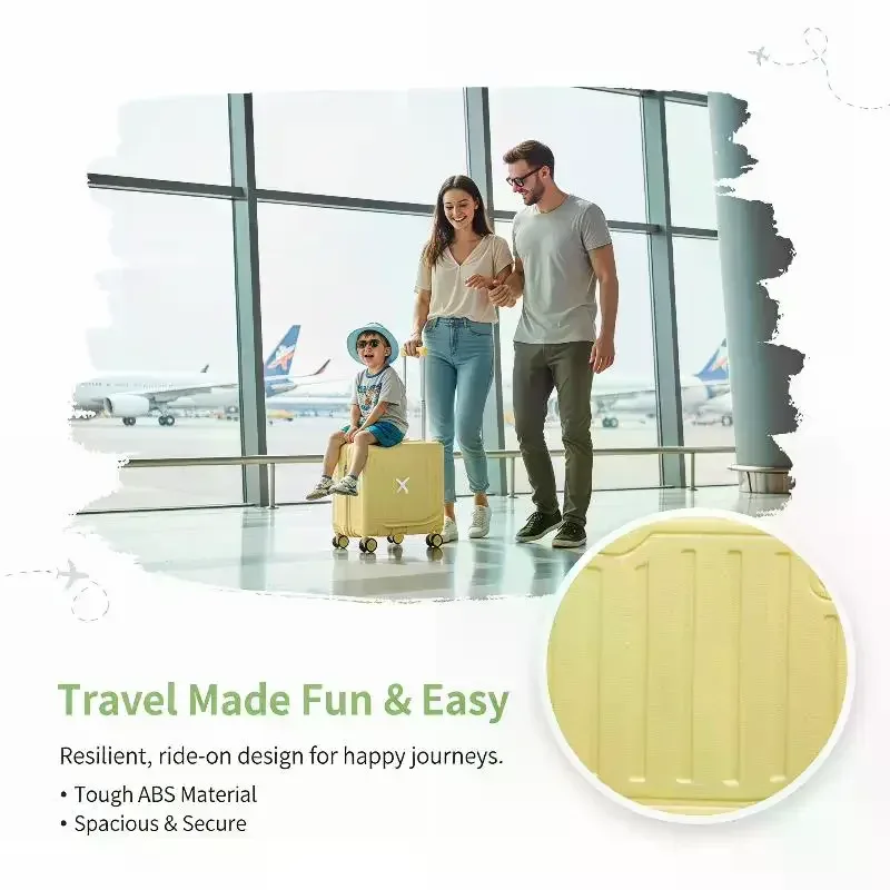 valise à roulettes pour enfants, 20 pouces, avec serrure à code, portable, pour les courts séjours, cadeau d'anniversaire pour tout-petit, idéale pour les voyages
