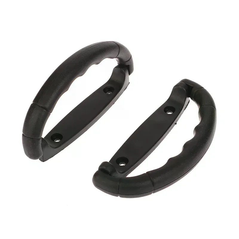 2 poignées de valise en plastique noir, sangle de traction pour valise, poignée de transport pour étui, bouton antidérapant pour boîte, pièces de rechange
