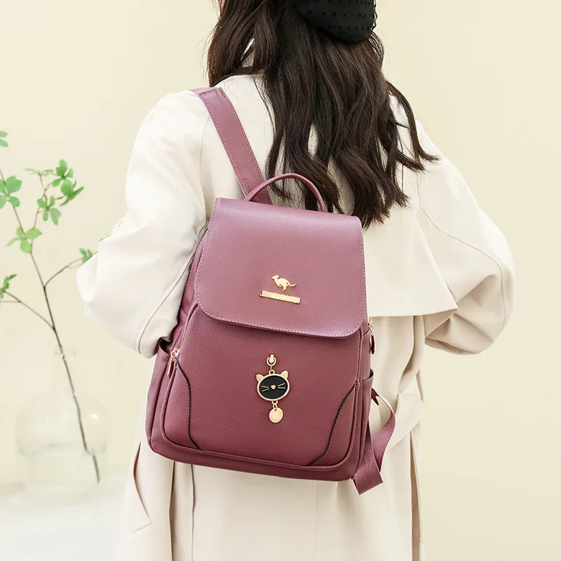 sac à dos de voyage pour femmes, grand sac à dos en cuir pu, sac d'école pour filles, sac à bandoulière pour femmes, mochila