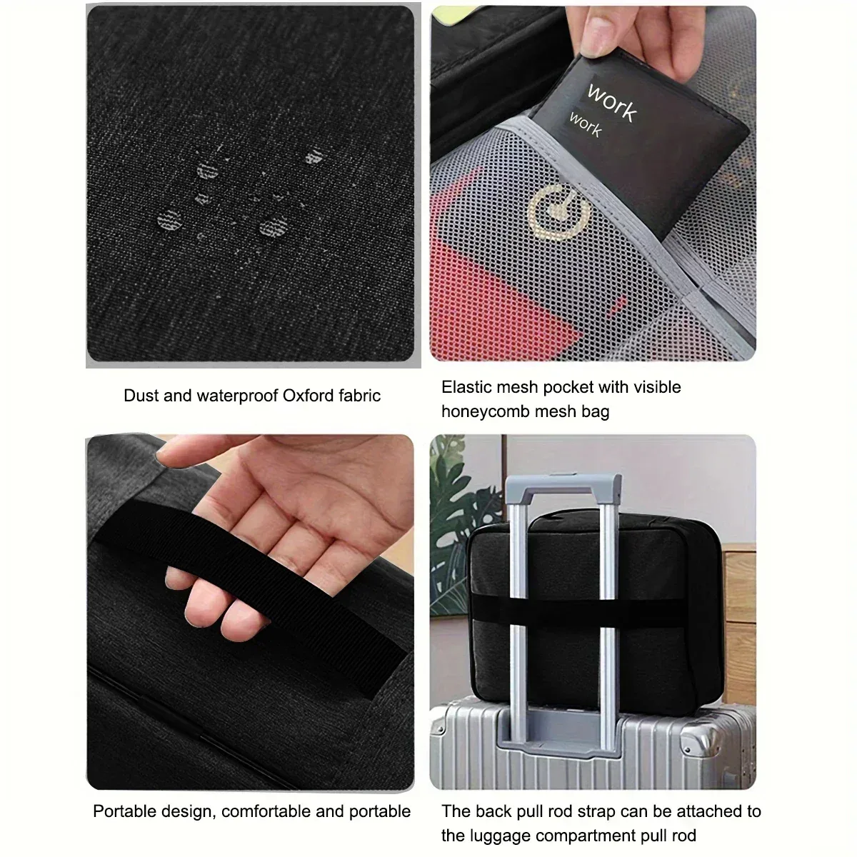 sac pour passeport de documents haute capacité 3/5 couches oxford avec serrure étui organisateur de documents grand espace pour les certificats de dossiers a4