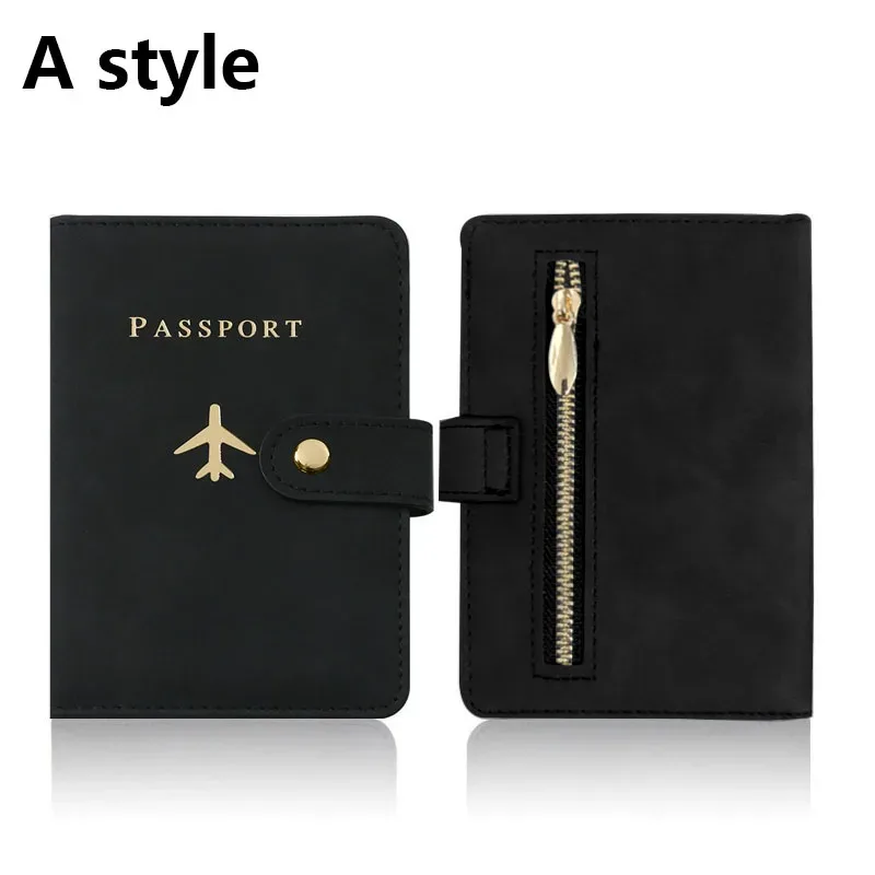étui porte-passeport en cuir pour essentiels de voyage, portefeuille cartes de crédit, housse de passeport pour femme/homme avec boucle