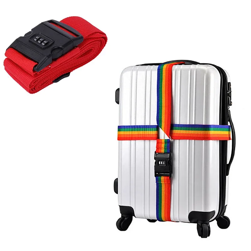 cipher lock sangles de bagage réglable valise de voyage boucle sangle ceinture de bagage accessoires de voyage valise emballage ceintures de sécurité
