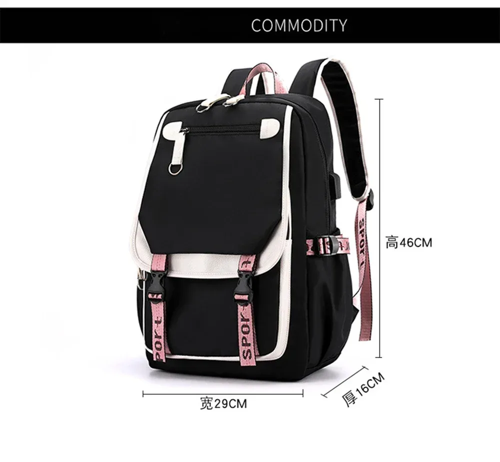 Sac à dos Kawaii Chat de Dessin Animé Tendance Anime pour Adolescentes et Adolescents, Sac d'École, Sac de Voyage pour Ordinateur Portable