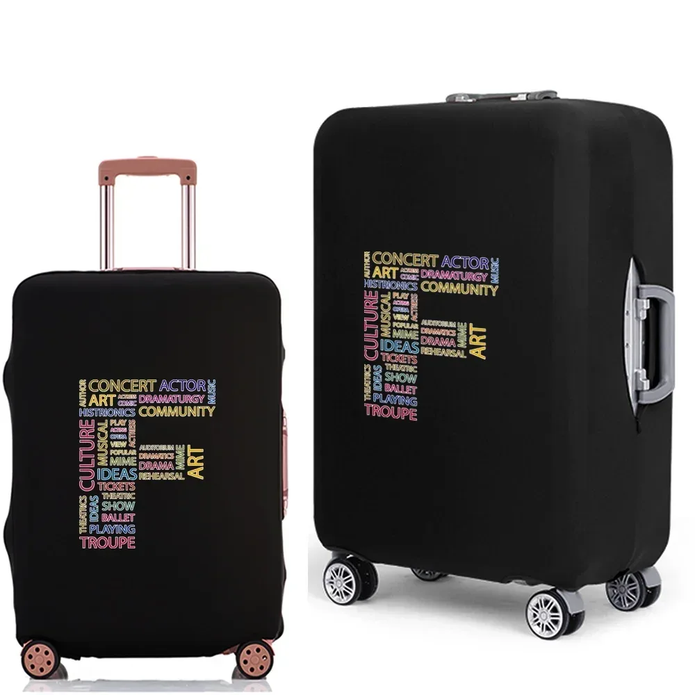 étui à bagages 2022, housse de protection avec texte 26 lettres, motif de voyage, élastique, housse anti-poussière pour valise de 18 à 28 pouces