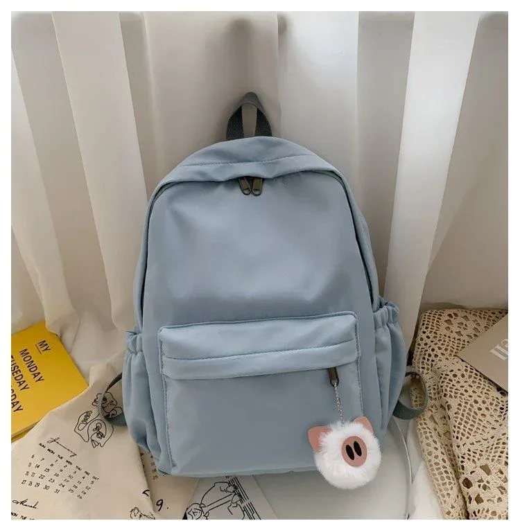 oreilles de lapin personnalisées et simples, nouvelle mode, sac à dos en tissu nylon, nom brodé personnalisé, sac d'étudiant pour hommes et femmes