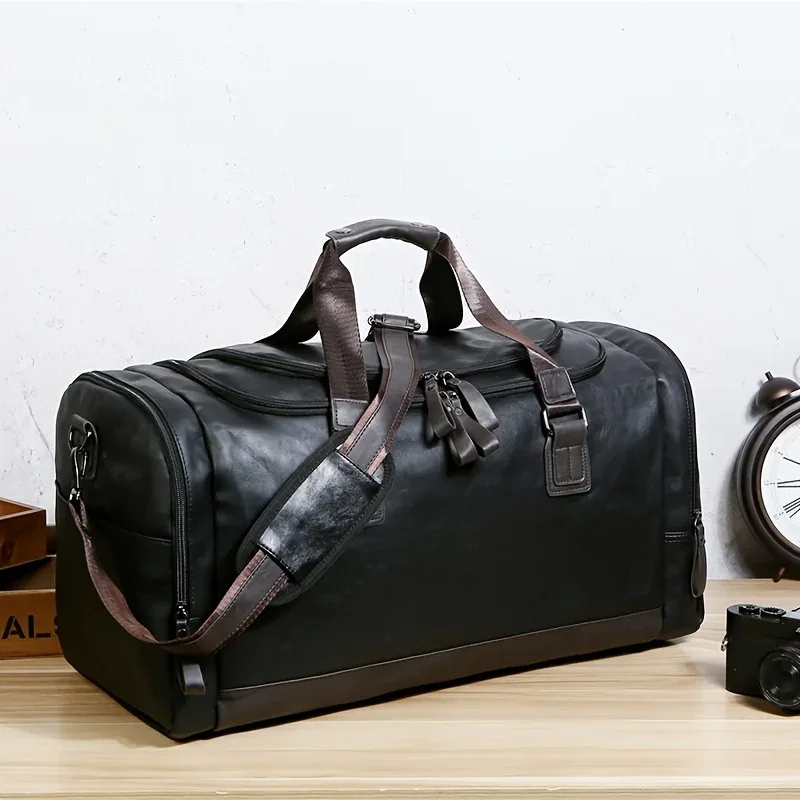 sac de voyage élégant pour hommes, réglable, multi-compartiments, grande capacité, pour les voyages du week-end et les sorties décontractées