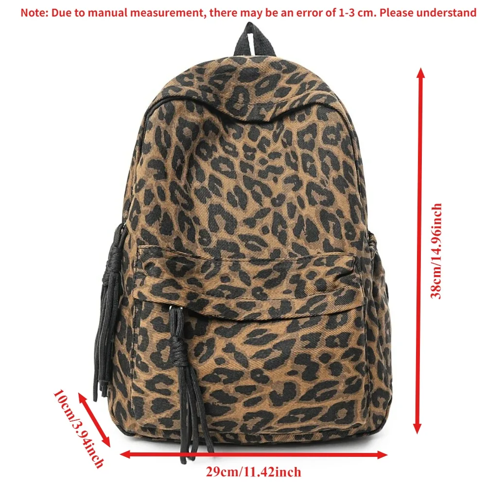 nouveau sac à dos tendance à imprimé léopard pour femmes, sac à dos de voyage décontracté polyvalent, sac à dos style spicy girl, tendance instagram