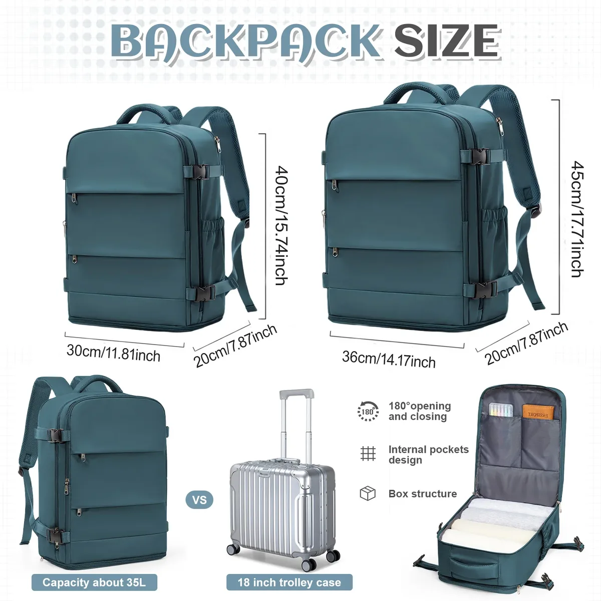 sac à dos de voyage pour femmes et hommes, sac à dos ryanair 40x30x20 pour cabine d'avion, bagage easyjet 45x36x20, sac à dos pour ordinateur portable professionnel