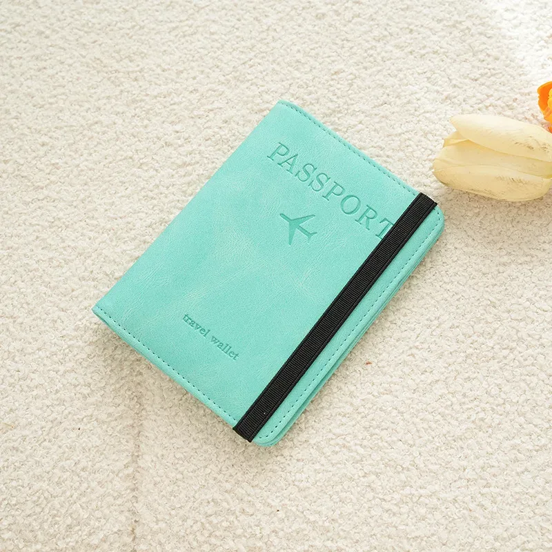 pochette de voyage rfid anti-électronique 2026, étui en cuir pu simple et élégant, porte-documents multifonctionnel, portefeuille de voyage