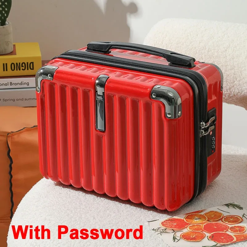 mini valise de voyage étanche avec fermeture éclair, boîtes de rangement portables, valise de maquillage, bagages pour enfants, 14 ", nouveau