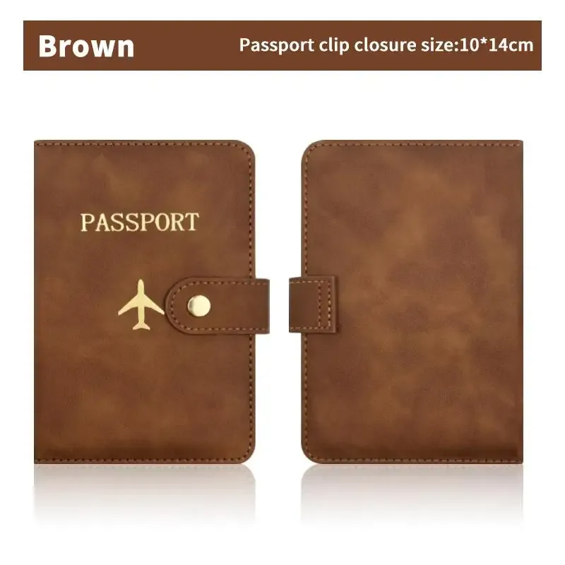 portefeuille de passeport en cuir pu mignon, imperméable, porte-cartes multiple, organiseur de documents de voyage pour hommes et femmes