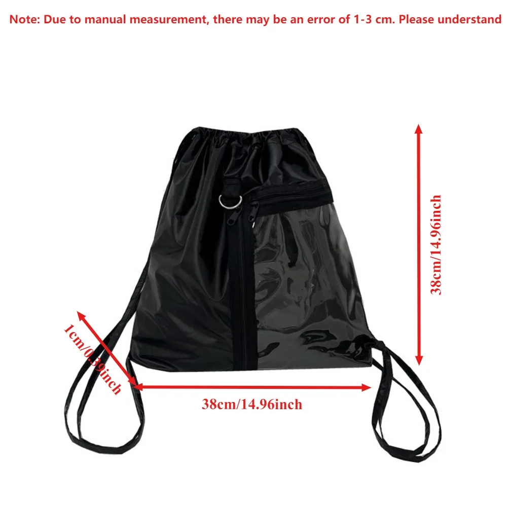 sac à bandoulière original à cordon de serrage de grande capacité, sac à dos décontracté transparent de style simple en nylon pour filles, léger et portable